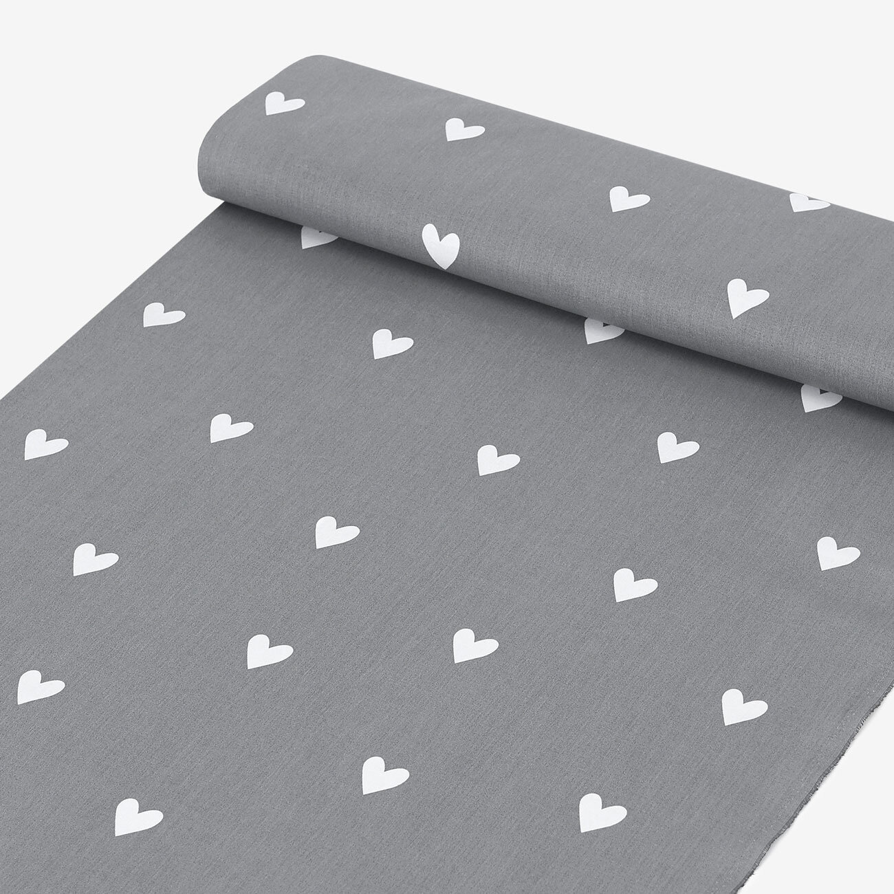 Baumwollstoff - Herzchen auf Grau
