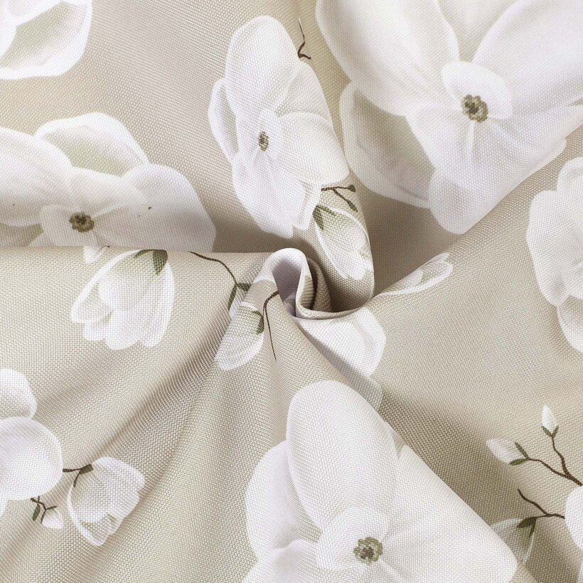 Teflon-Stoff für Tischdecken - weiße Blumen