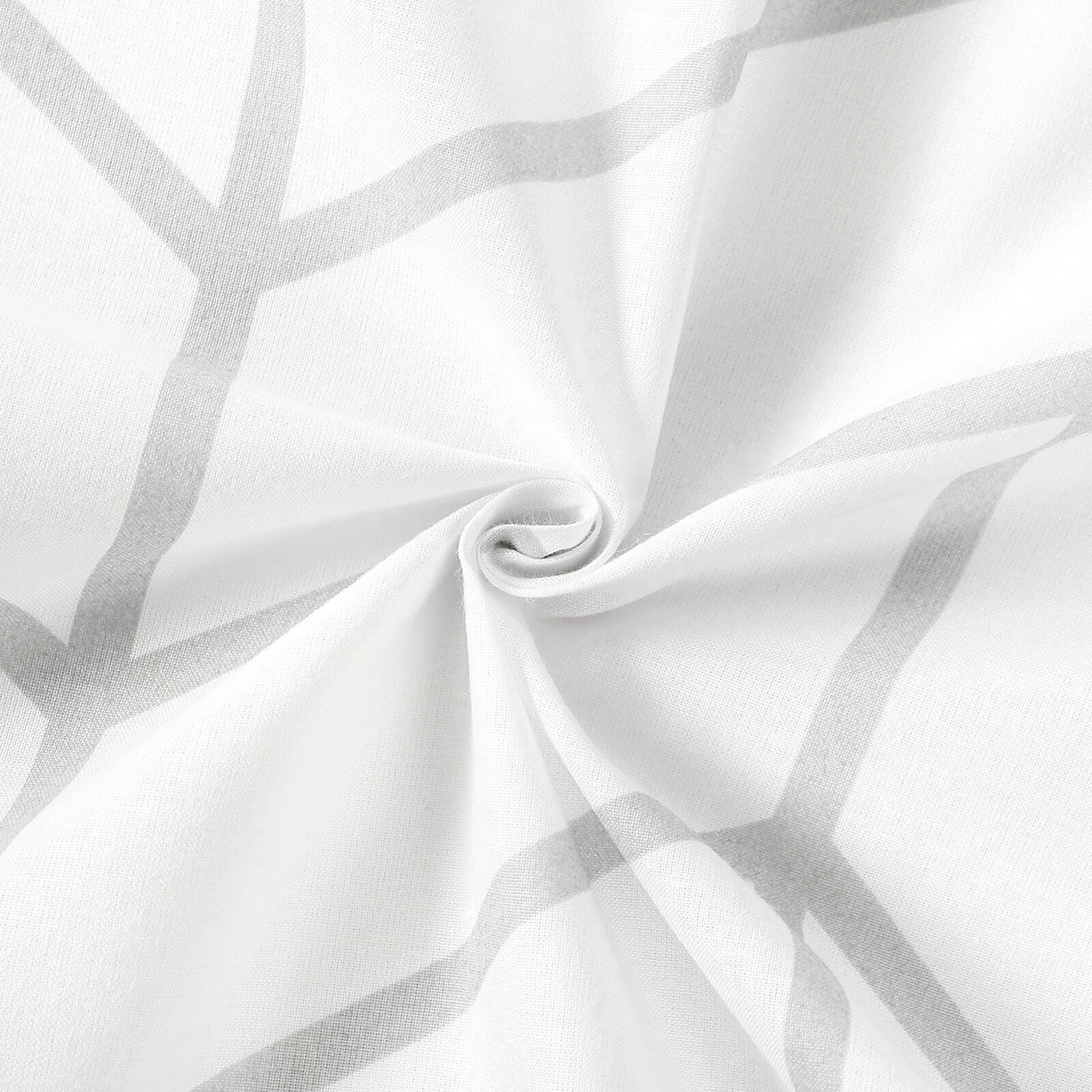 Baumwollstoff - Grauer Zickzack auf Weiß