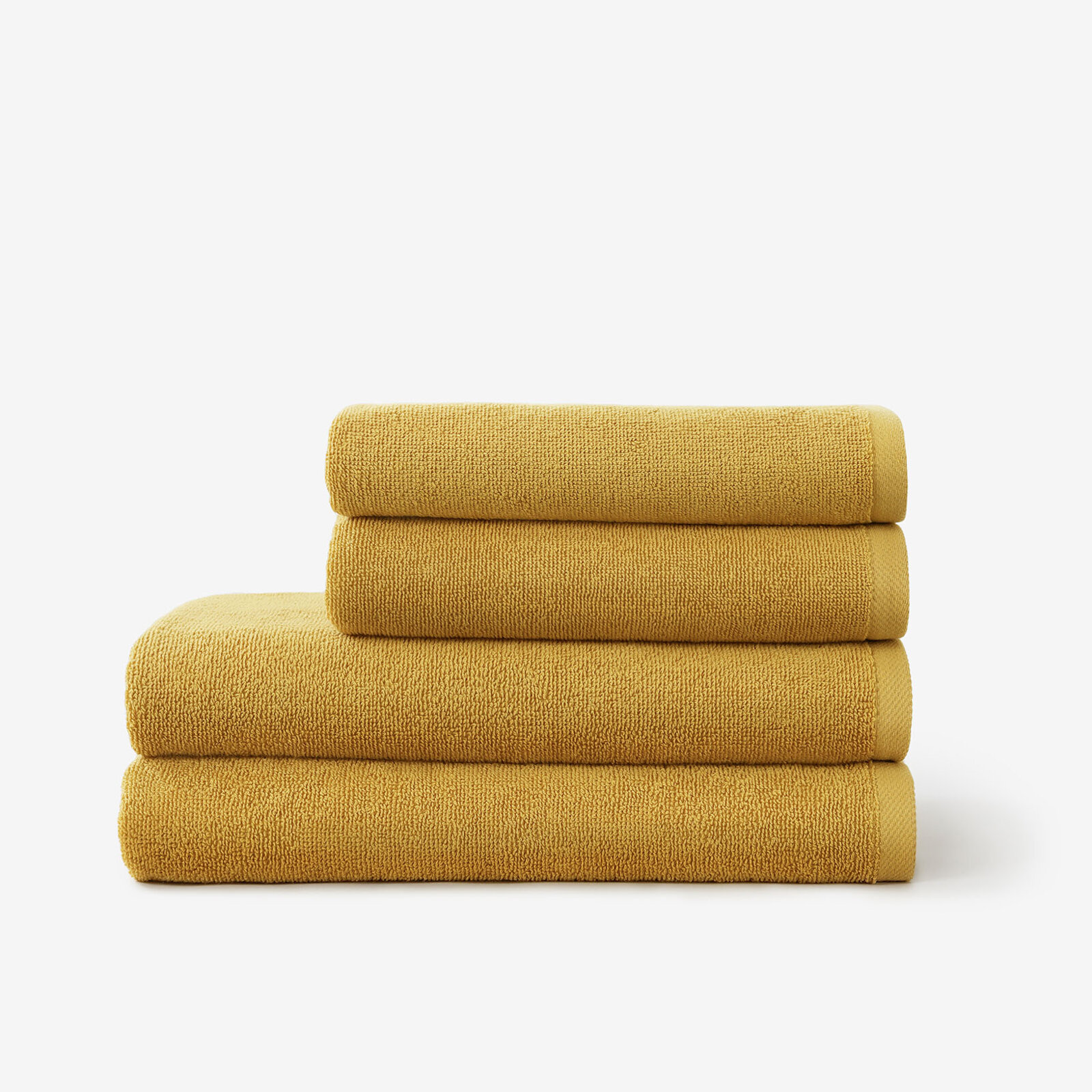 Frottierhandtuch/Duschtuch Soft ohne Bordüre – senfgelb