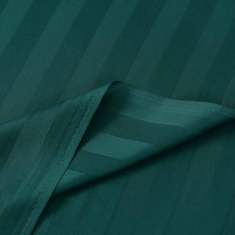 Damast - dunkelgrüne Streifen mit Satin-Glanz