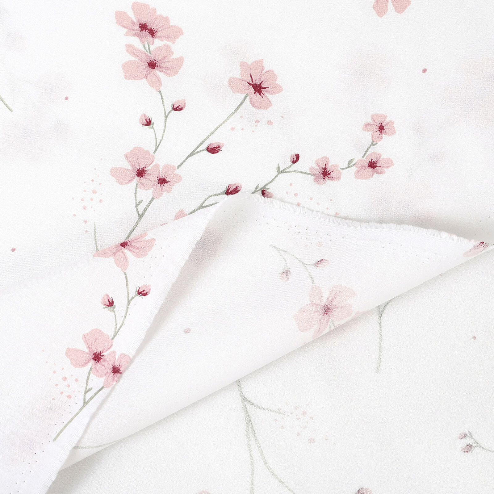 Baumwollstoff - Blühende Sakura-Kirschbäume