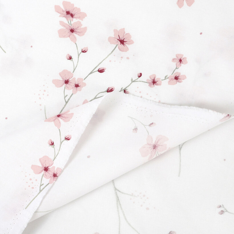 Baumwollstoff - Blühende Sakura-Kirschbäume