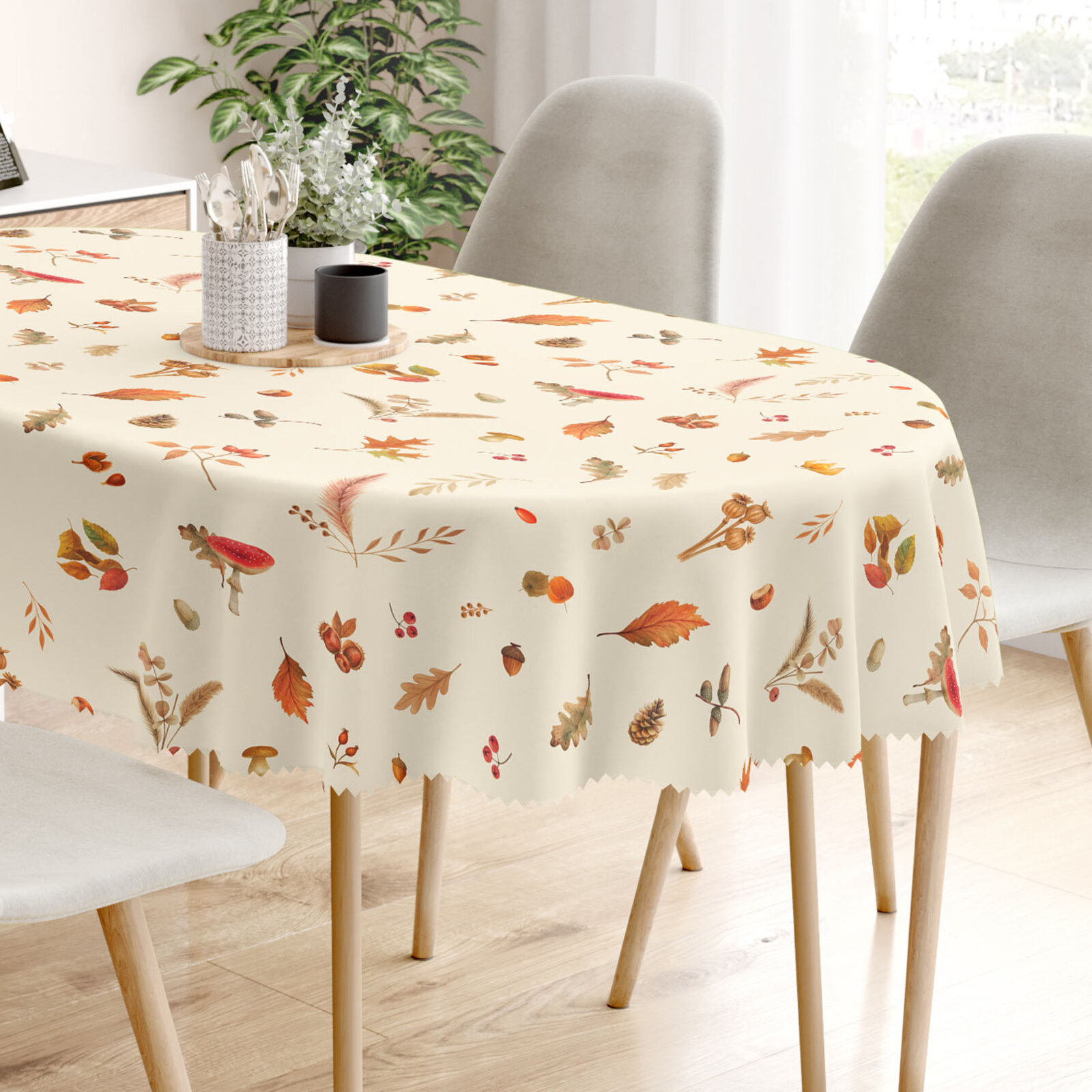 Ovale Tischdecke Teflon - Herbstliche Natur