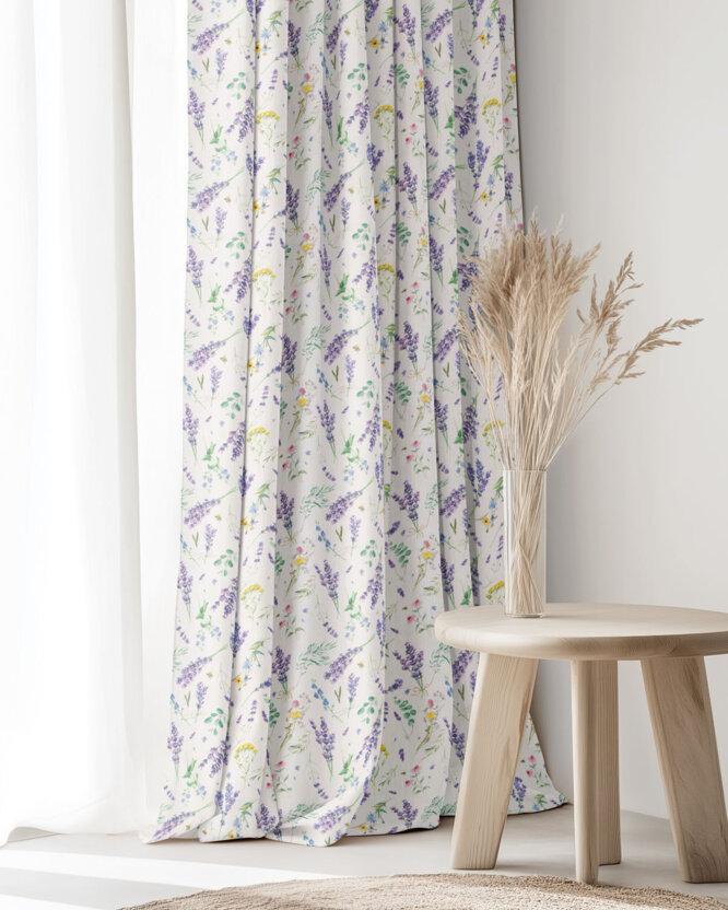 Dekorativer Vorhang Valencia - Lavendelgarten