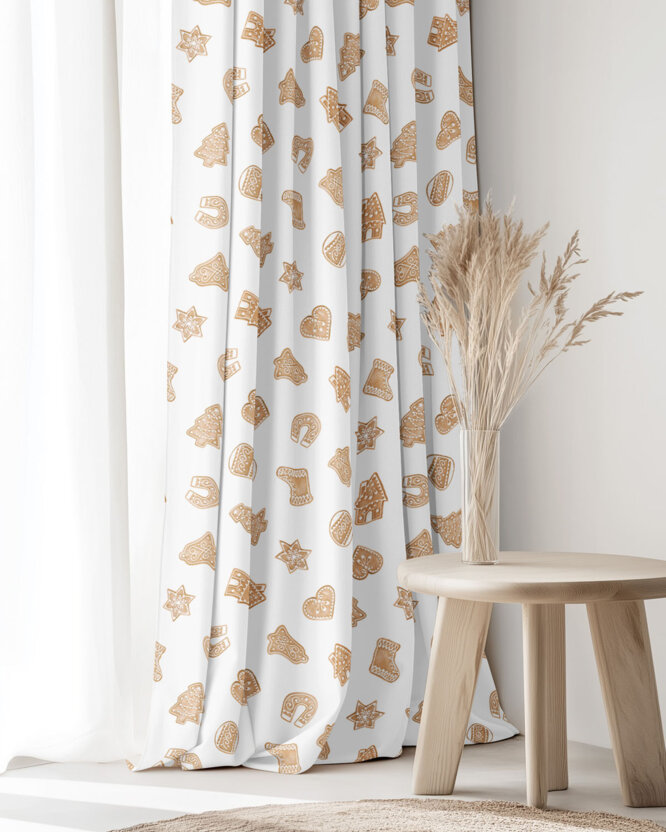 Weihnachtlicher Dekorativer Vorhang – Lebkuchen