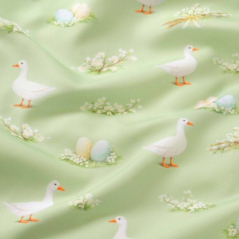 Ostern Teflonstoff für Tischdecken - Gänse und Ostereier