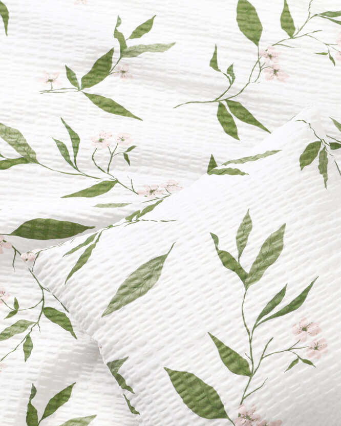 Seersucker-Kissenbezug - Duft nach Jasmin