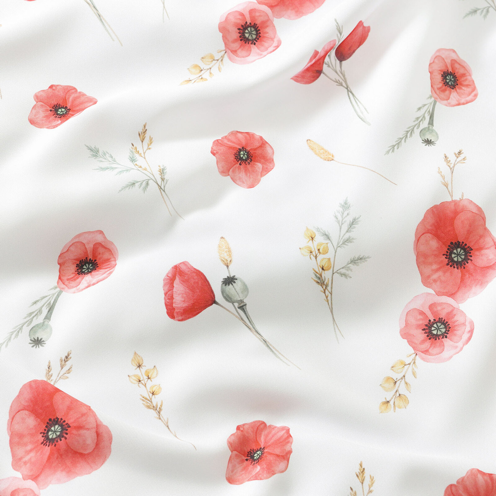 Ovale Tischdecke Teflon - Mohnblumen