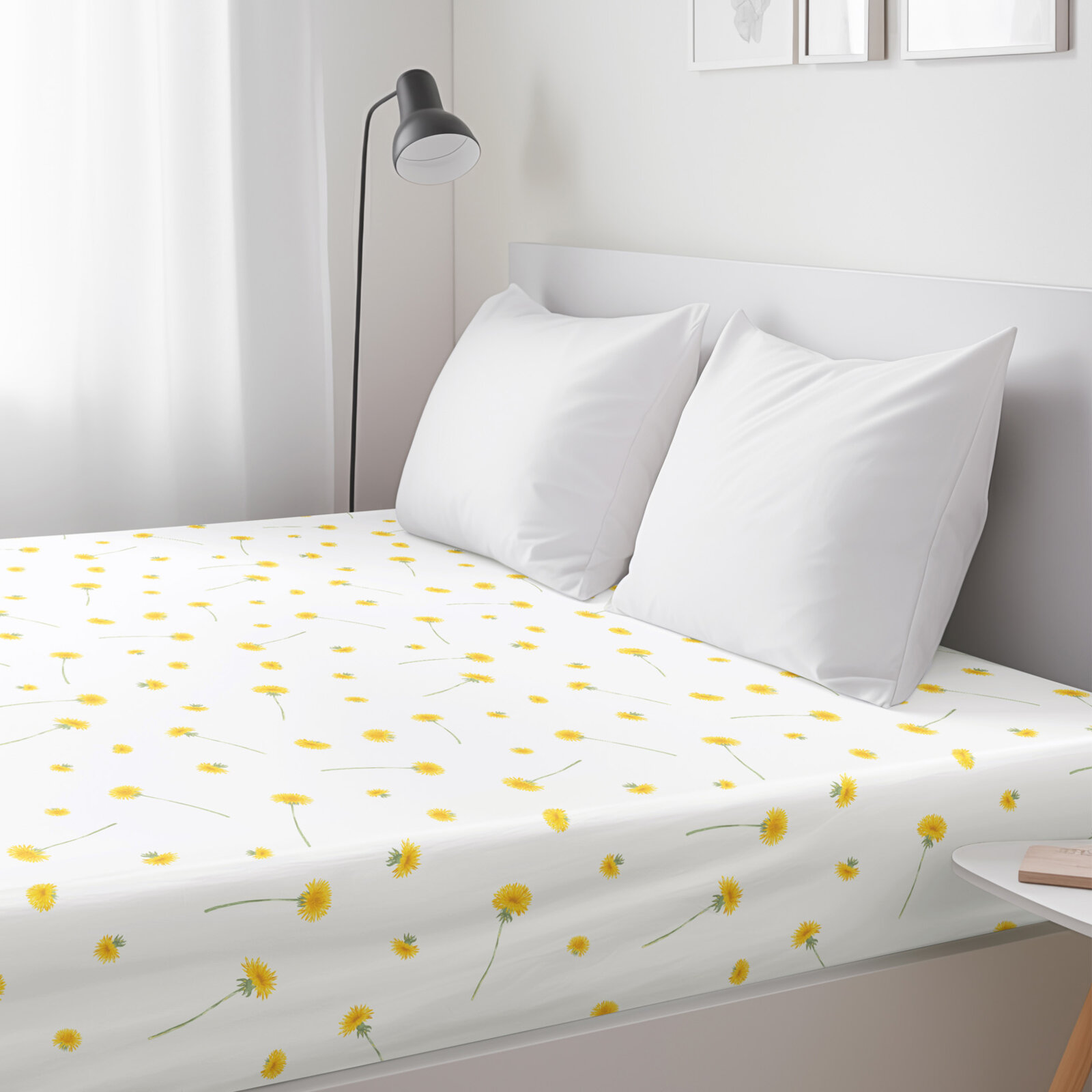 Spannbettlaken aus Baumwolle - Löwenzahn