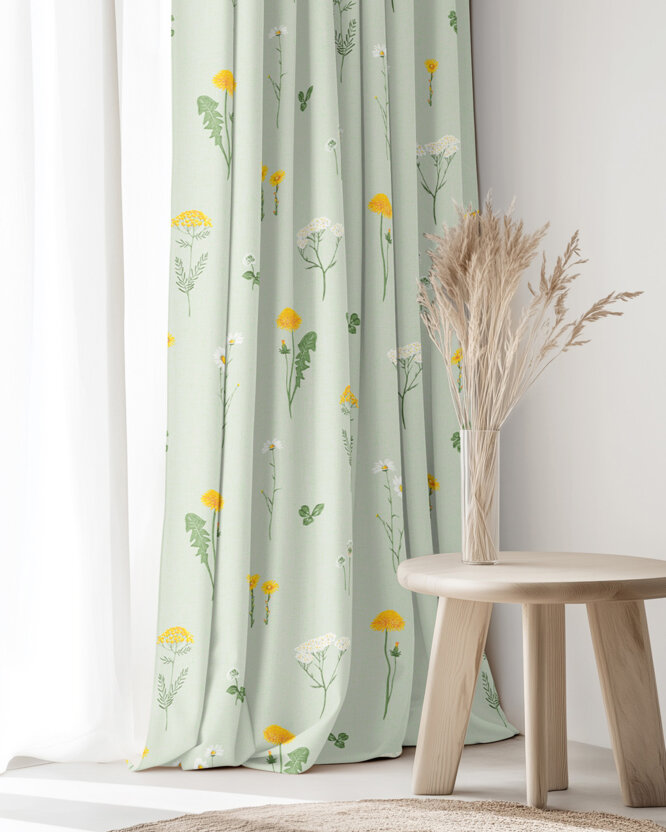 Vorhang aus Baumwolle - Grüne Wiese