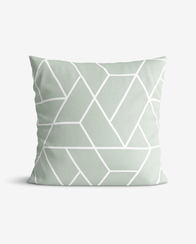 Kissenbezug aus Baumwolle - Mosaik auf Salbeigrün