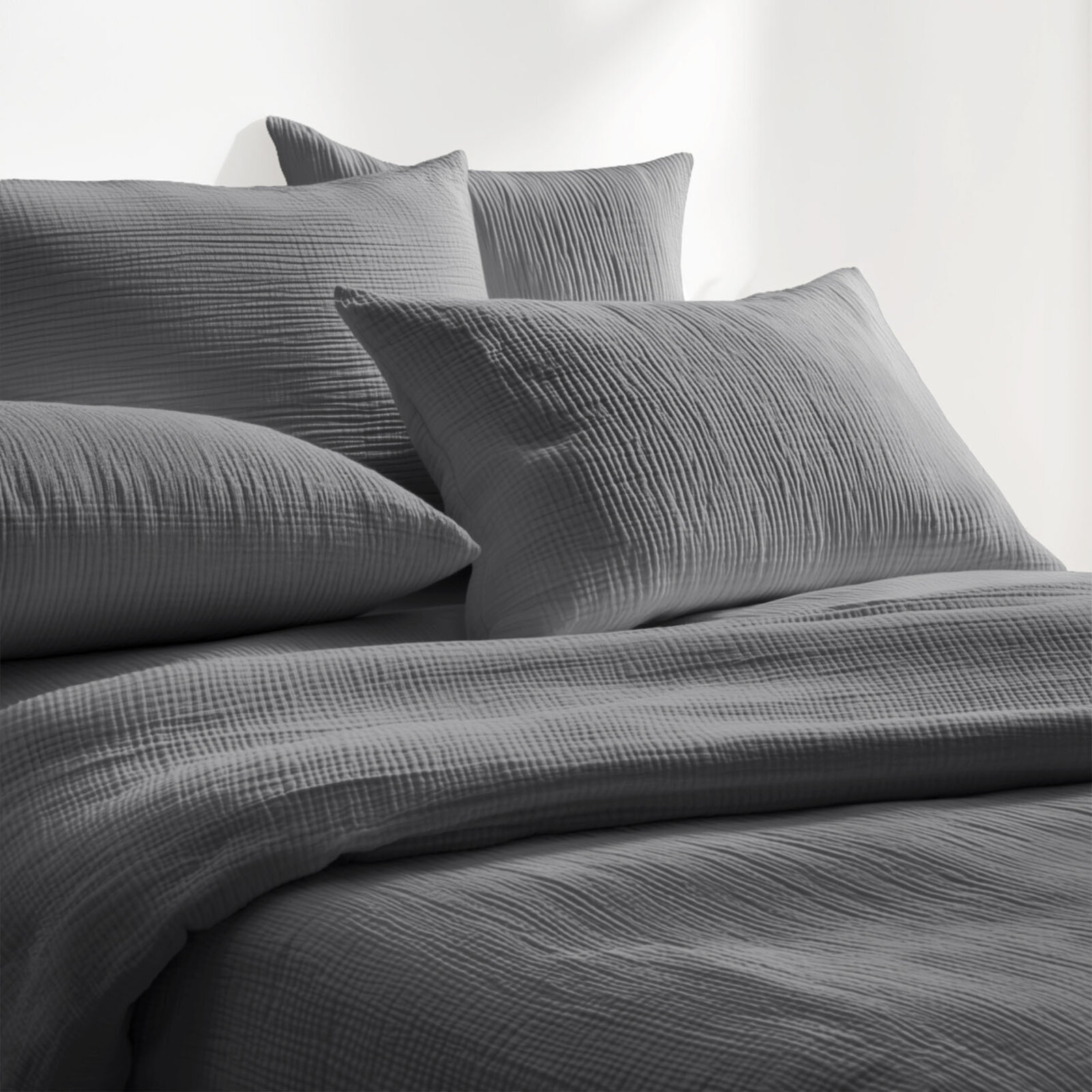 Musselin-Bettwäsche – anthrazit