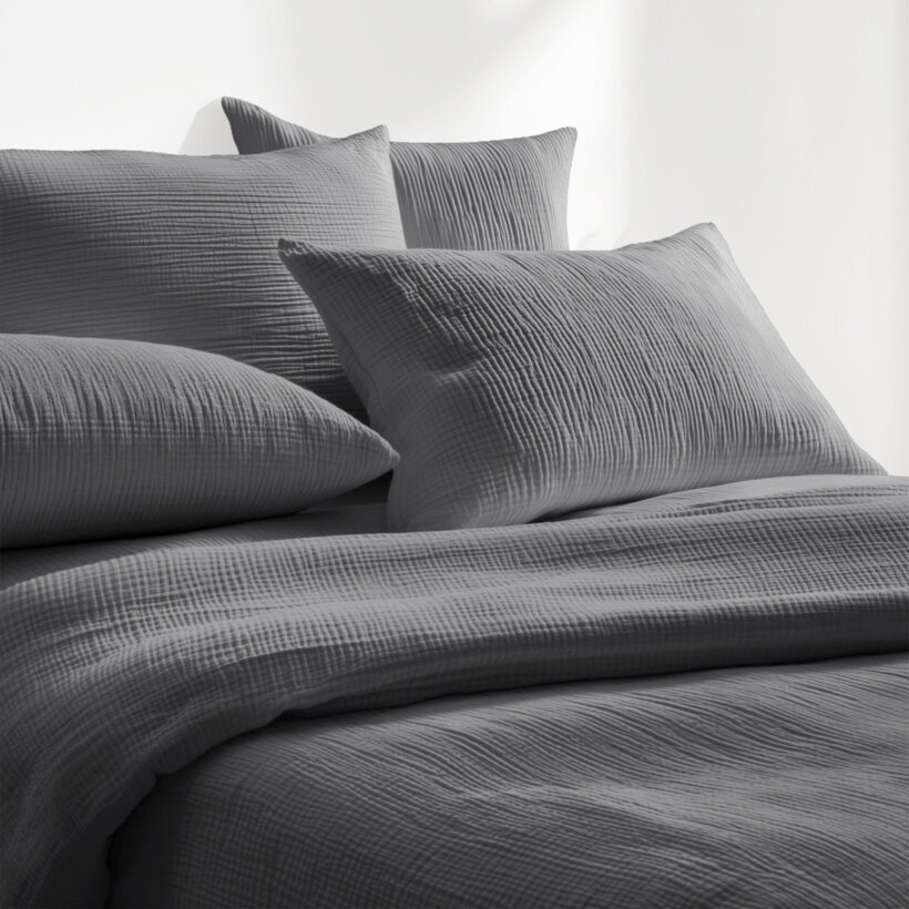Musselin-Bettwäsche – anthrazit
