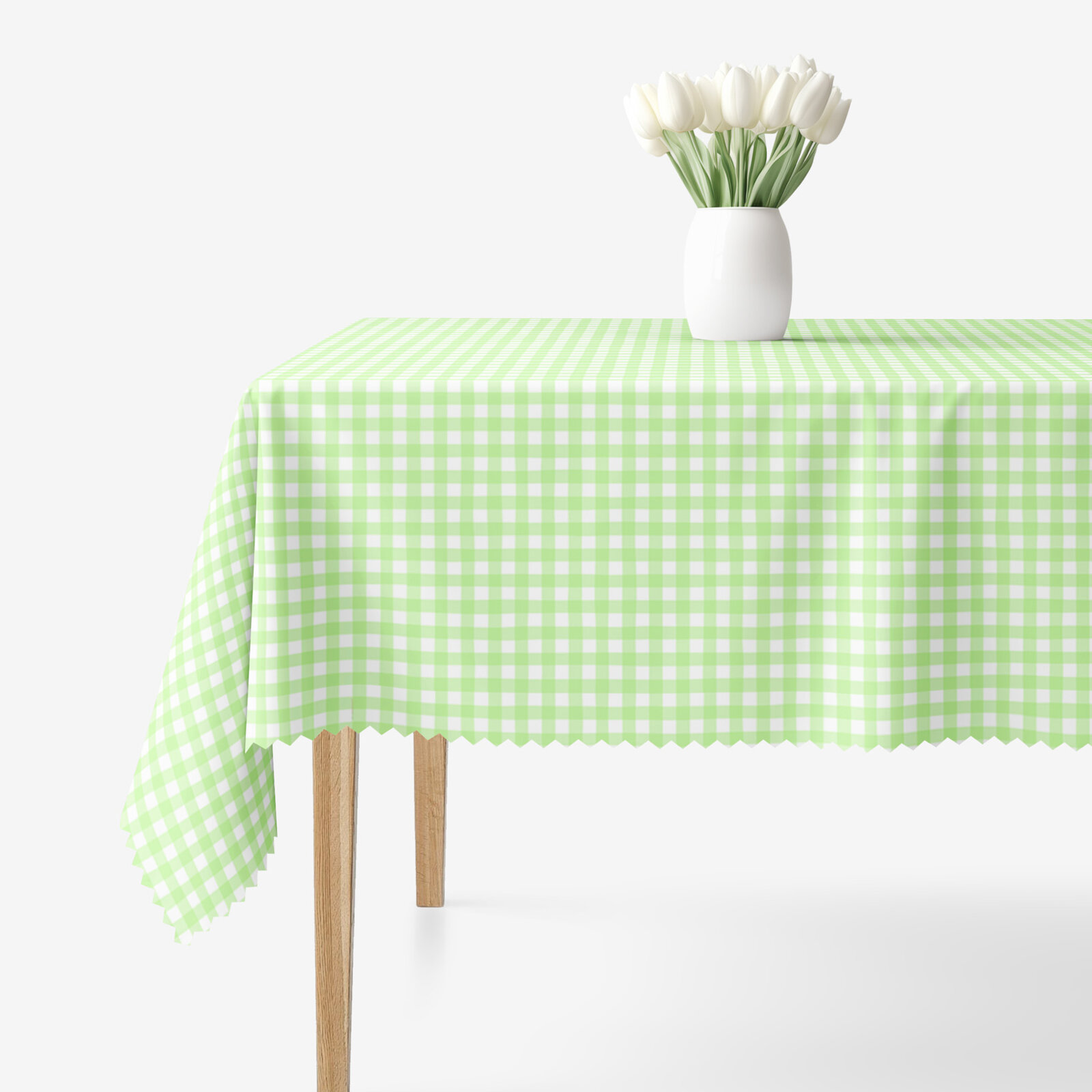 Eckige Tischdecke Teflon - grüne Würfel
