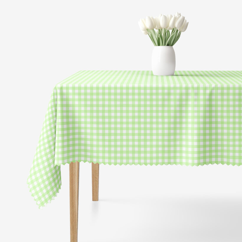 Eckige Tischdecke Teflon - grüne Würfel