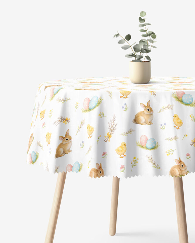 Ostern Runde Tischdecke Teflon - Frohe Ostern