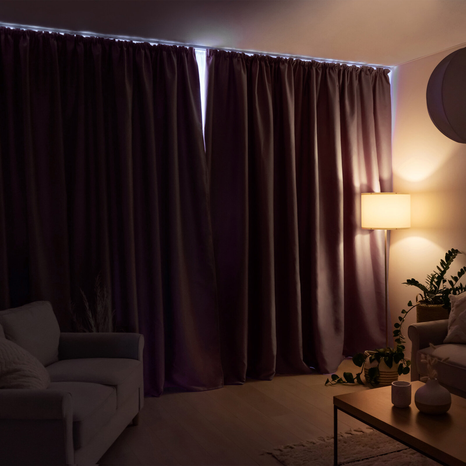 Blackout Verdunkelungsvorhang mit Satin-Glanz - puderrosa