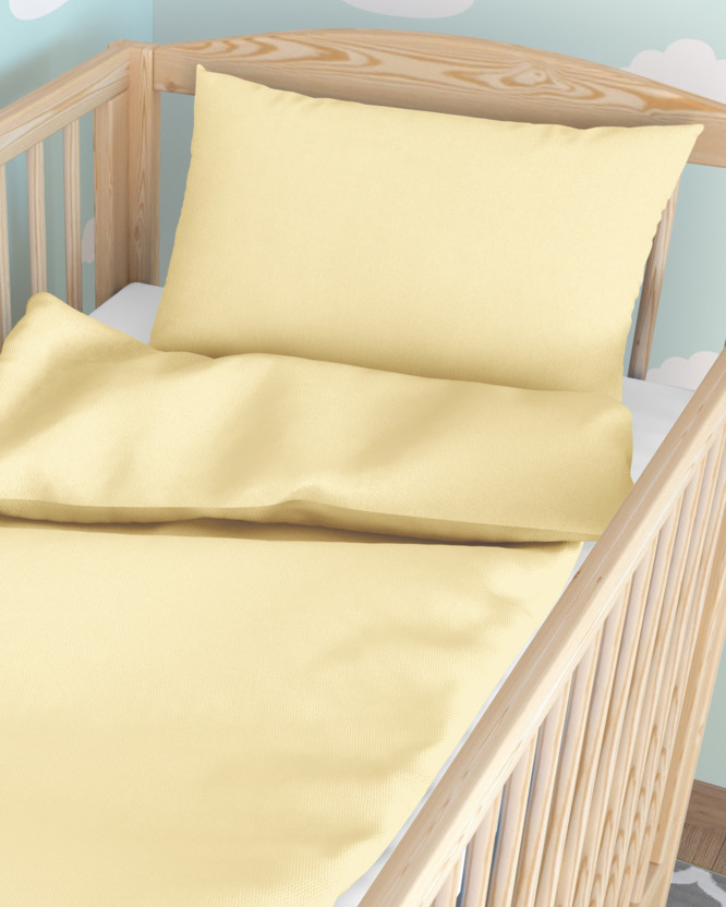 Bettwäsche für Babybetten aus Baumwolle - Bananenfarbe
