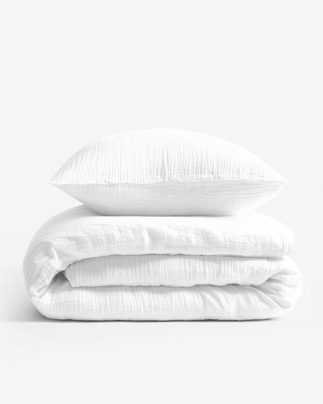 Musselin-Bettwäsche – weiß