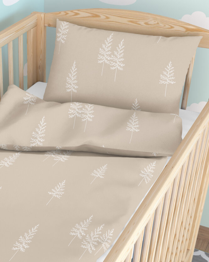 Weihnachtliche Bettwäsche für Babybetten aus Baumwolle - Nordische Tannenbäume
