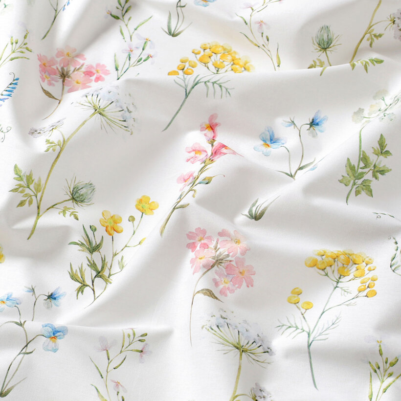 Baumwollstoff Deluxe - blühender Frühling