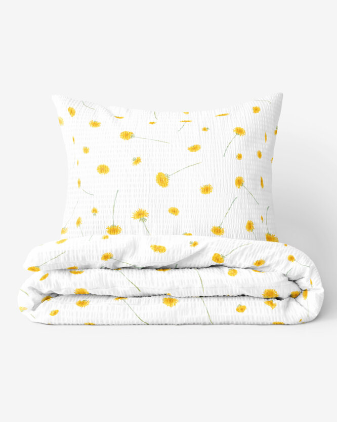 Seersucker Bettwäsche - Löwenzahn