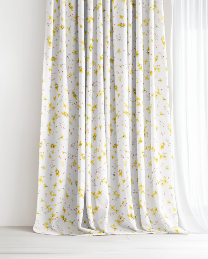 Dekorativer Vorhang Valencia - Blüten der Narzissen