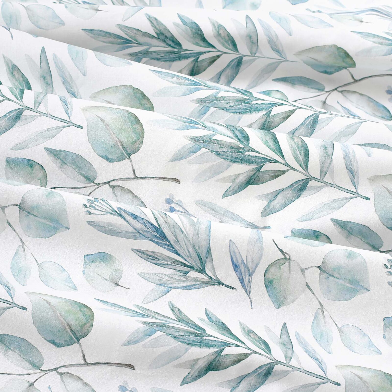 Baumwollstoff Deluxe - aquarelle Blätter