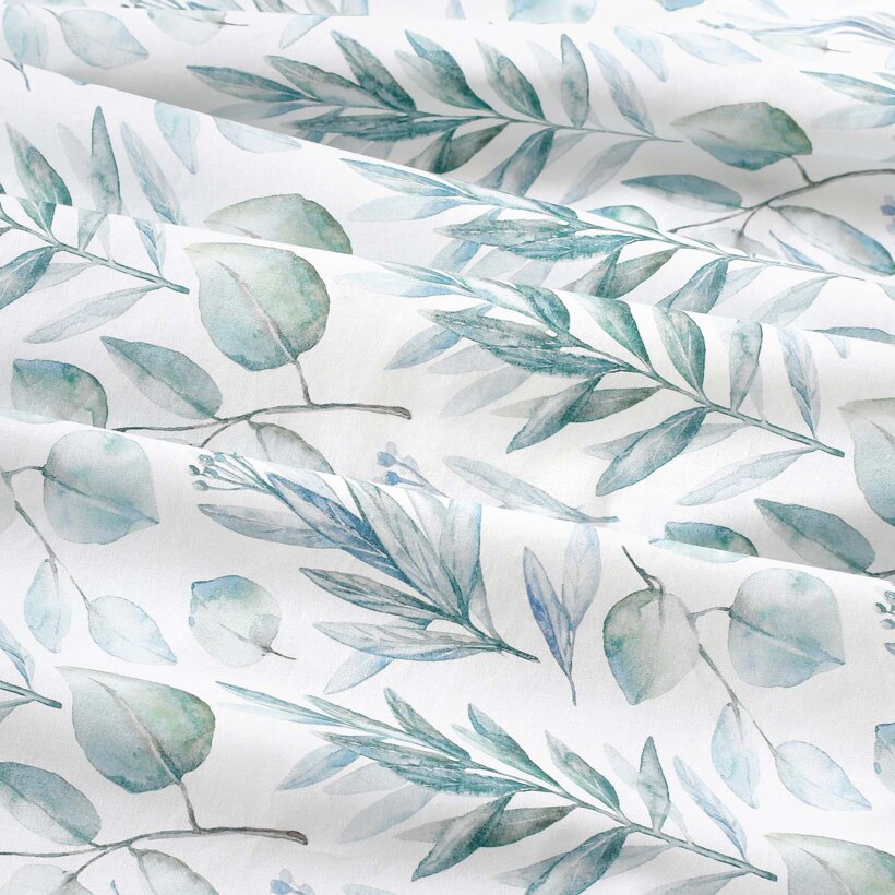 Baumwollstoff Deluxe - aquarelle Blätter