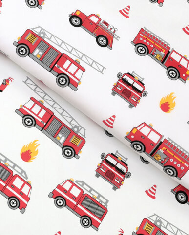 Baumwollstoff - Feuerwehrfahrzeuge