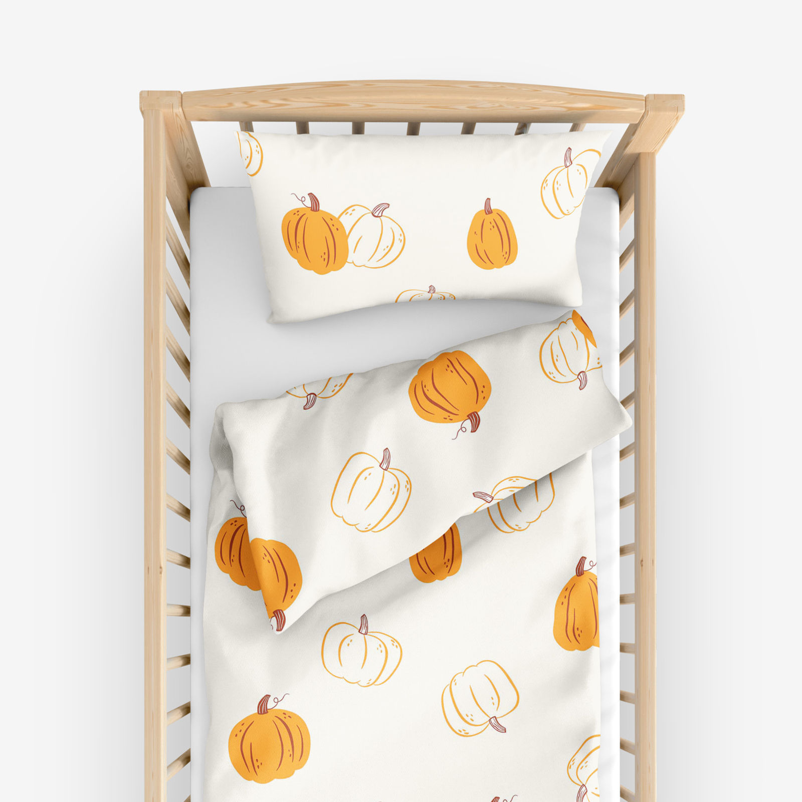 Bettwäsche für Babybetten aus Baumwolle - Herbstkürbis