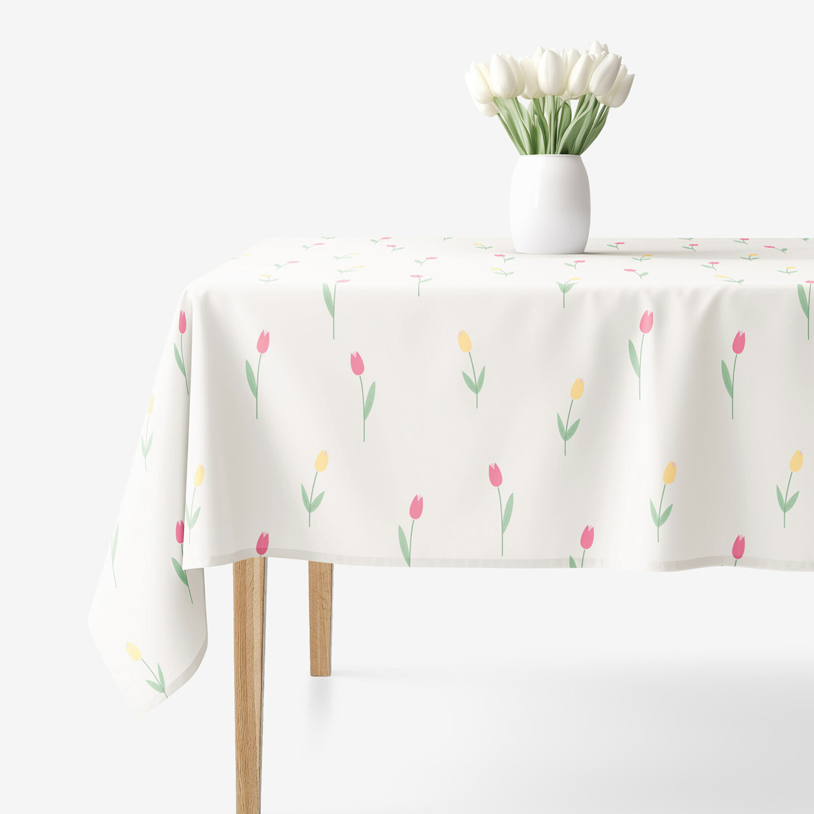 Eckige Tischdecke 100% Baumwolle - Tulpen