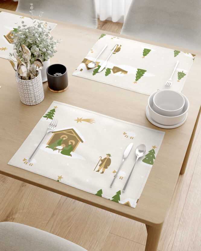 Weihnachtliches Tischset 100% Baumwolle - Weihnachtslieder - 2 Stück