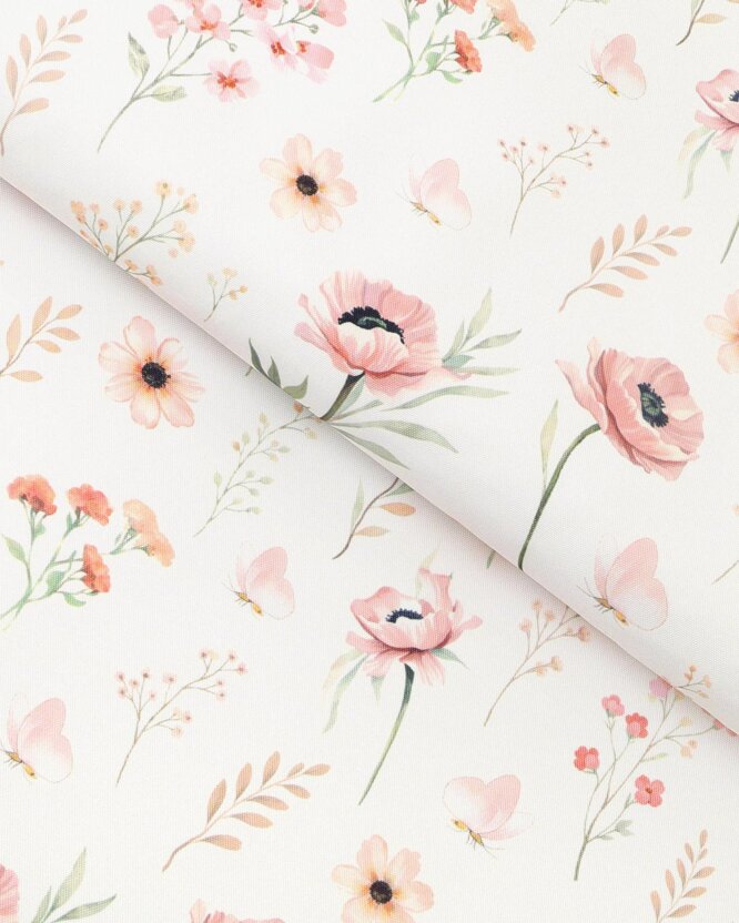 Teflonstoff für Tischdecken - Rosa Blümchen