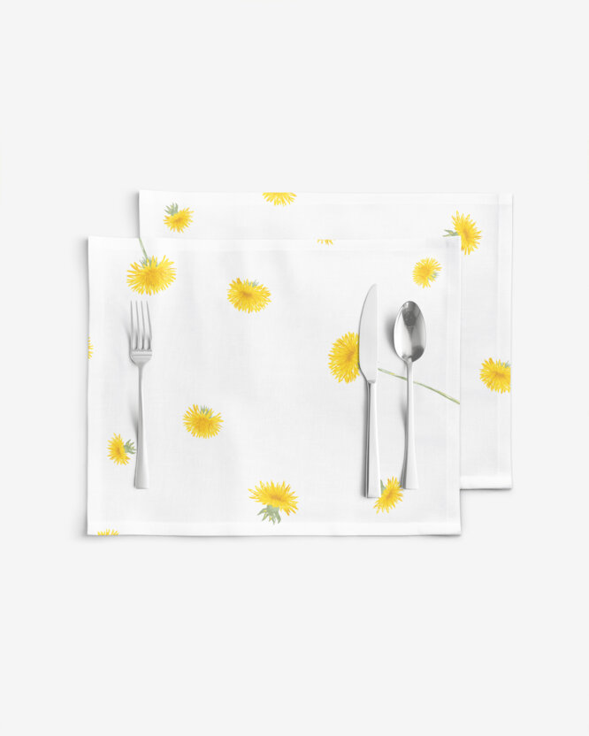 Tischset 100% Baumwolle - Löwenzahn - 2 Stück