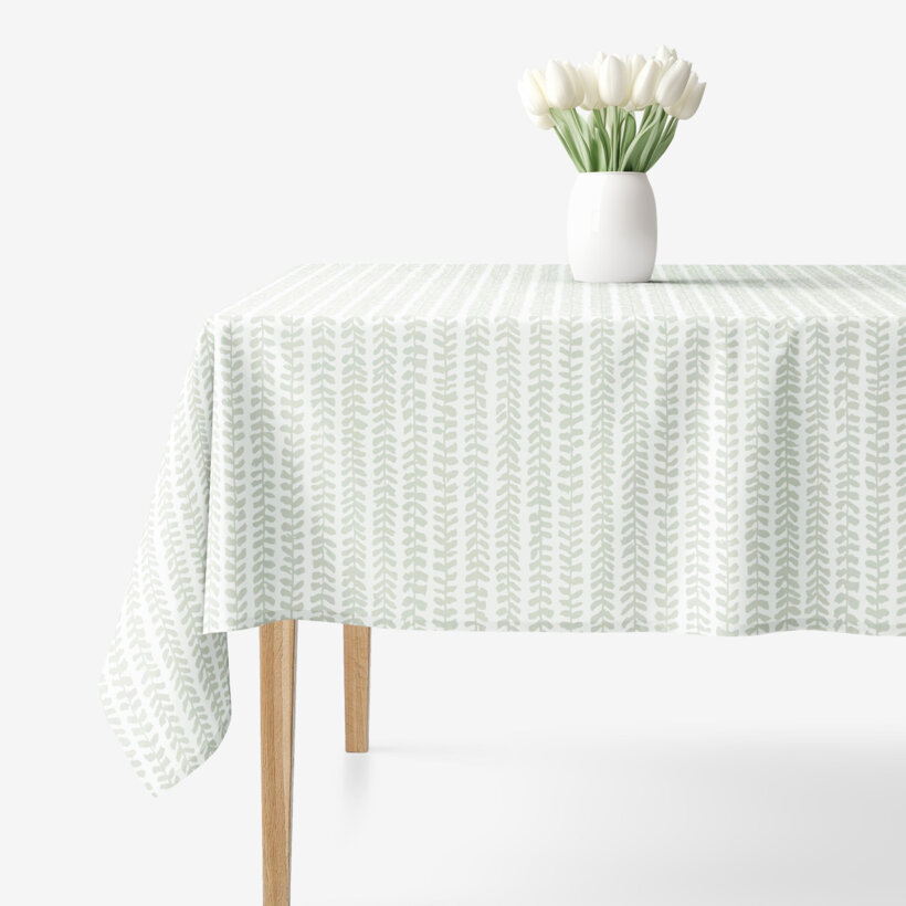 Eckige Tischdecke 100% Baumwolle - Skandinavische Blätter