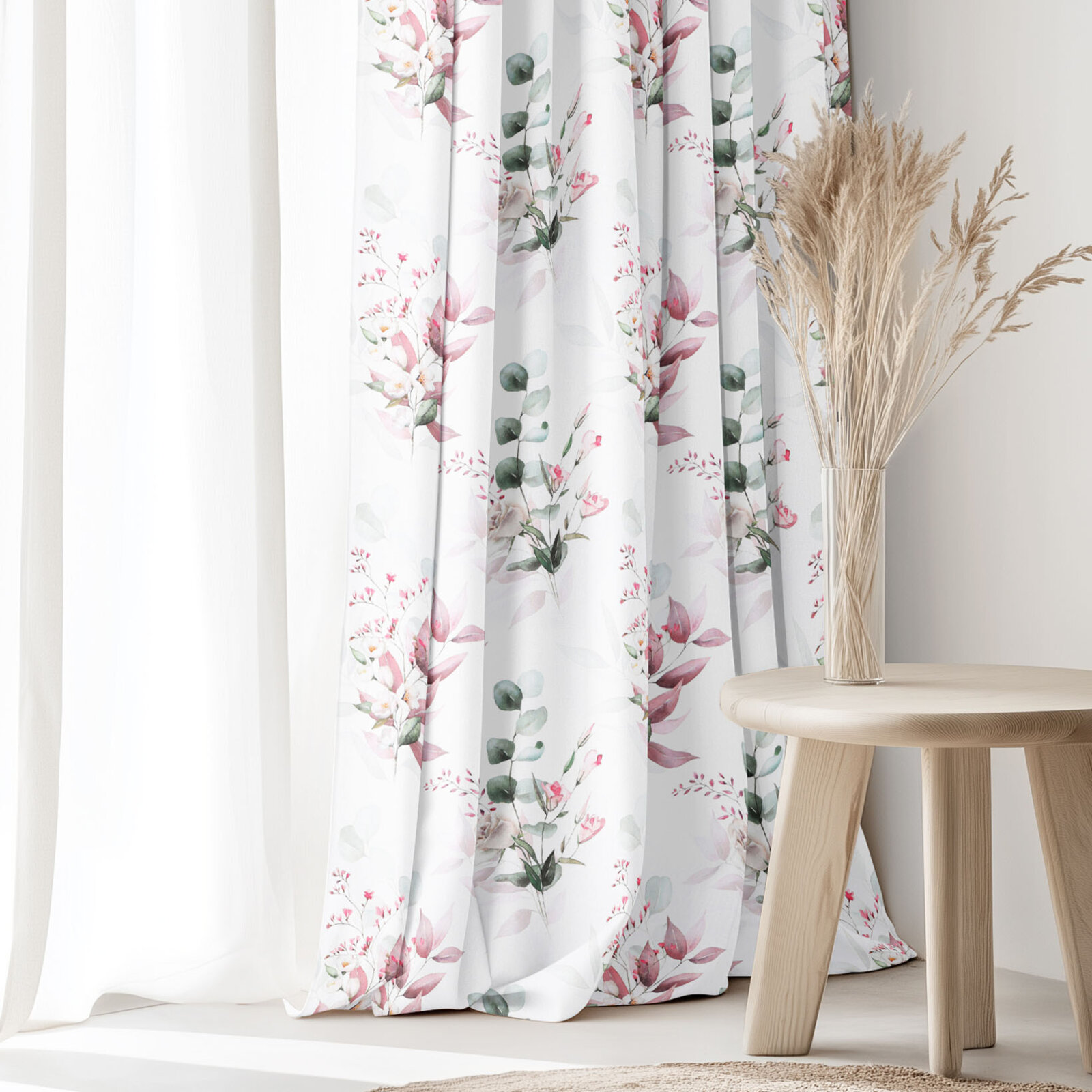 Vorhang aus Baumwolle Deluxe - zarte Rosen