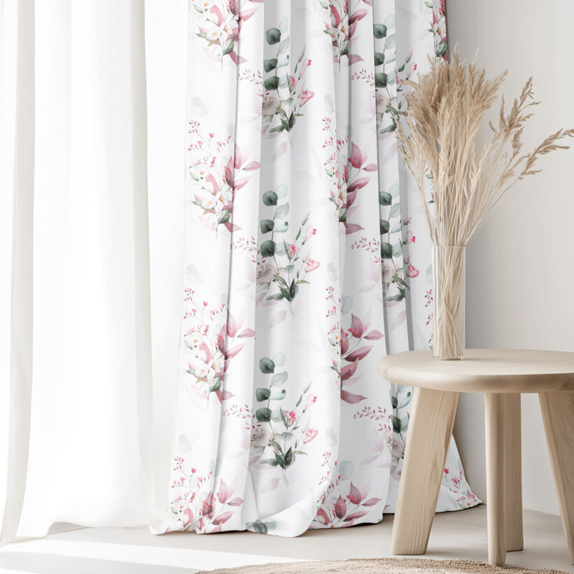 Vorhang aus Baumwolle Deluxe - zarte Rosen