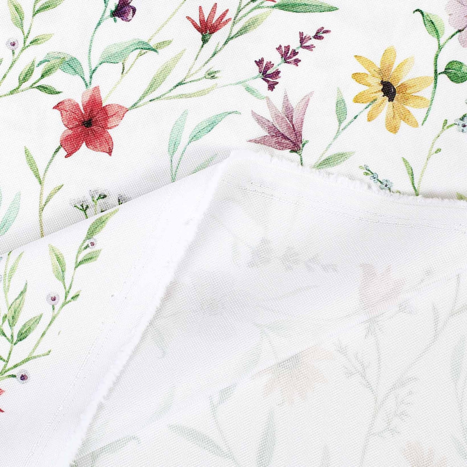 Teflon-Stoff für Tischdecken - bunte Frühlingsblumen