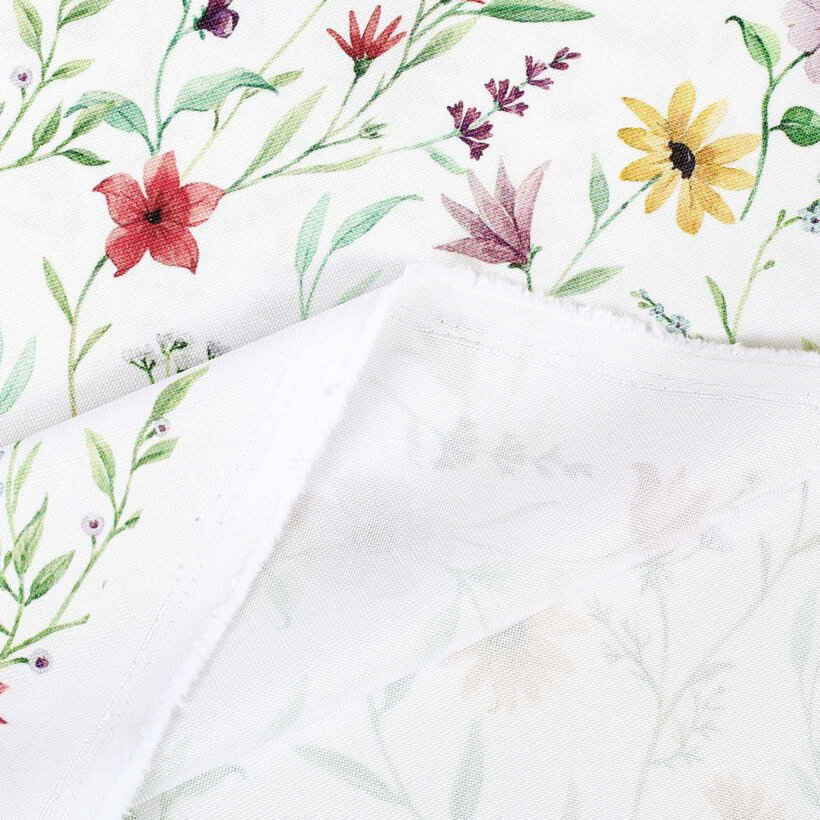 Teflon-Stoff für Tischdecken - bunte Frühlingsblumen