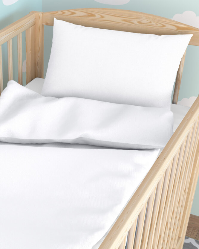 Bettwäsche für Babybetten aus Baumwolle - weiß