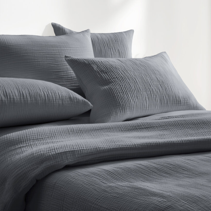 Musselin-Bettwäsche – anthrazit