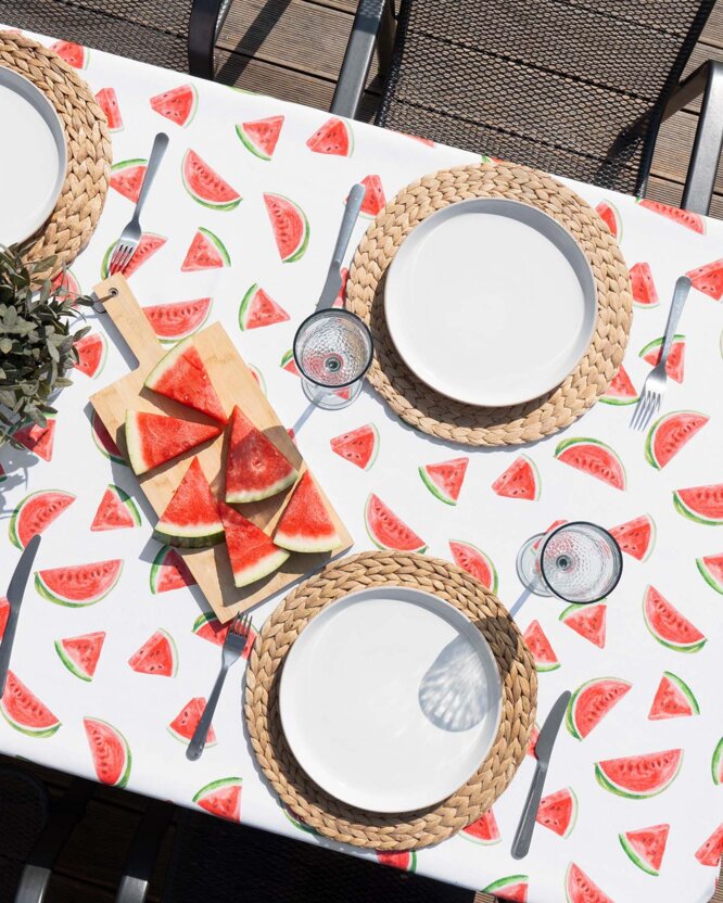 Eckige Tischdecke Teflon - Melone
