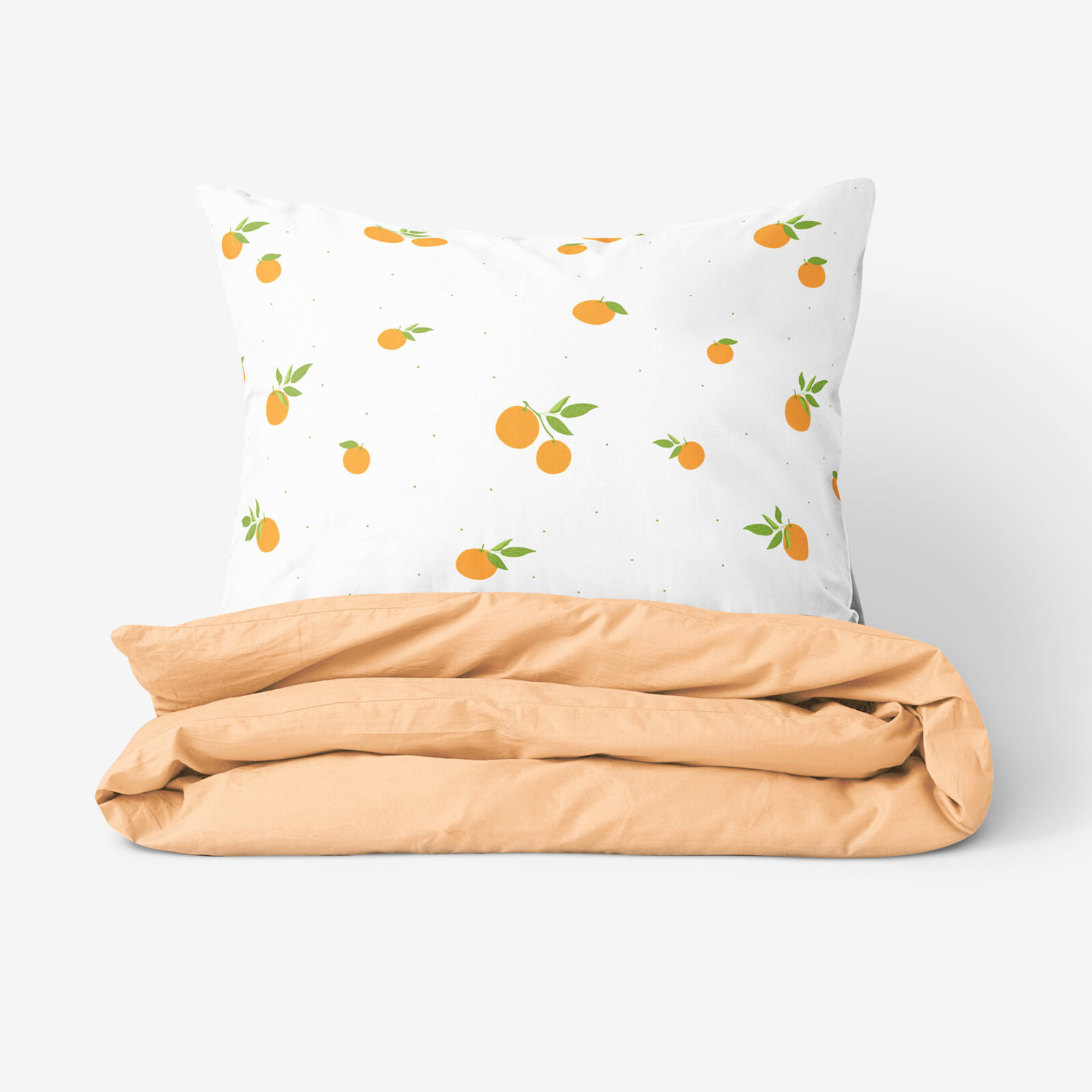 Bettwäsche aus Baumwolle Duo - Orangen mit Apricot