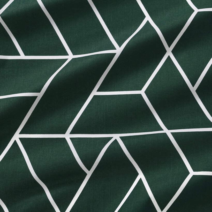 Vorhang aus Baumwolle - Mosaik auf Dunkelgrün