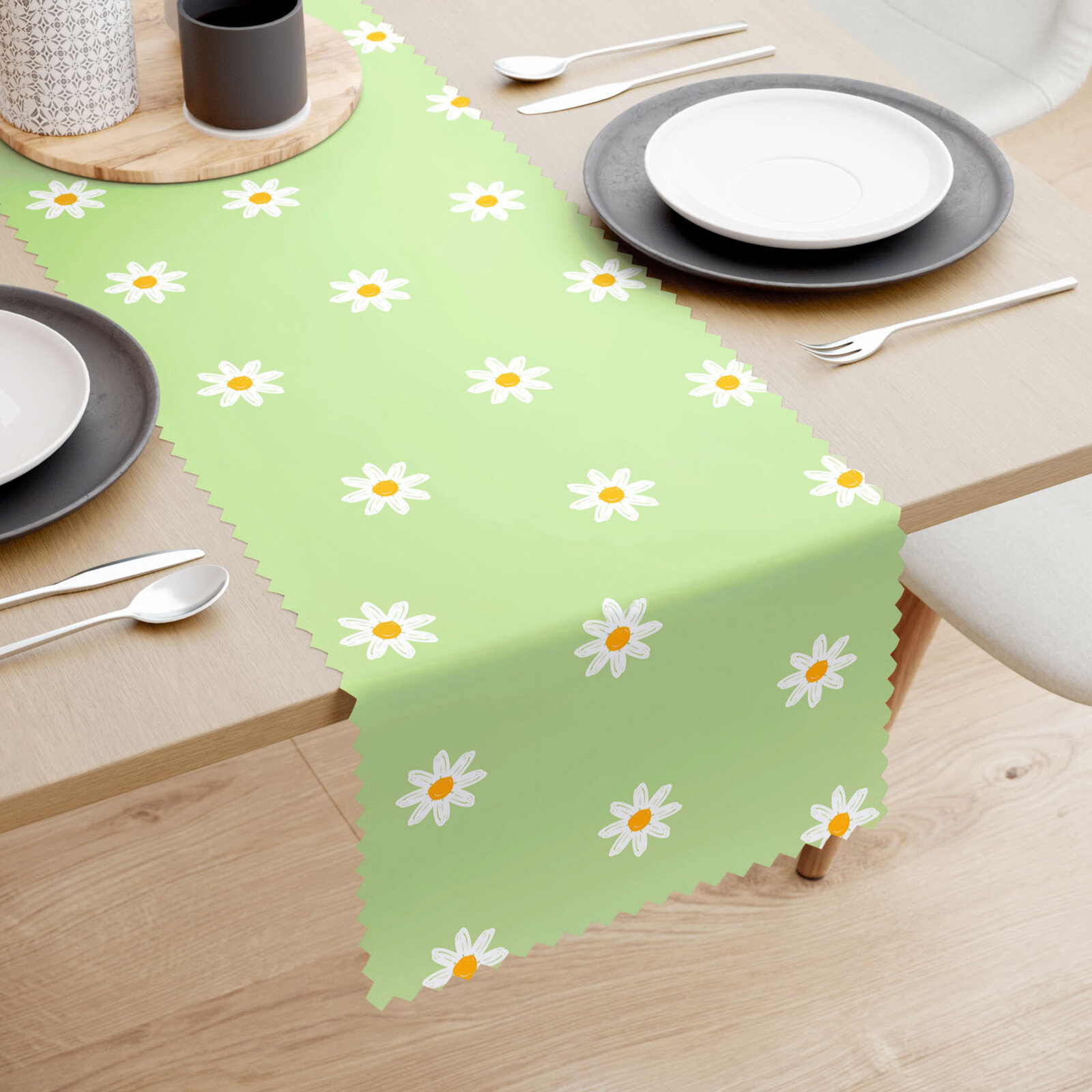 Tischläufer Teflon - Margeriten auf Grün
