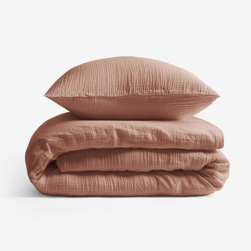Musselin-Bettwäsche – pfirsich