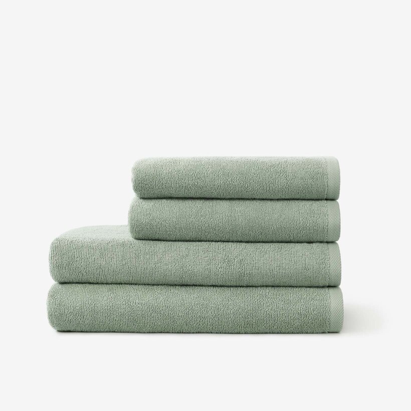 Frottierhandtuch/Duschtuch Soft ohne Bordüre – salbeigrün