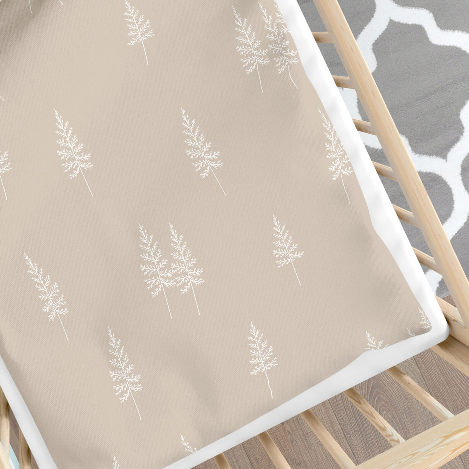Weihnachtliche Bettwäsche für Babybetten aus Baumwolle - Nordische Tannenbäume